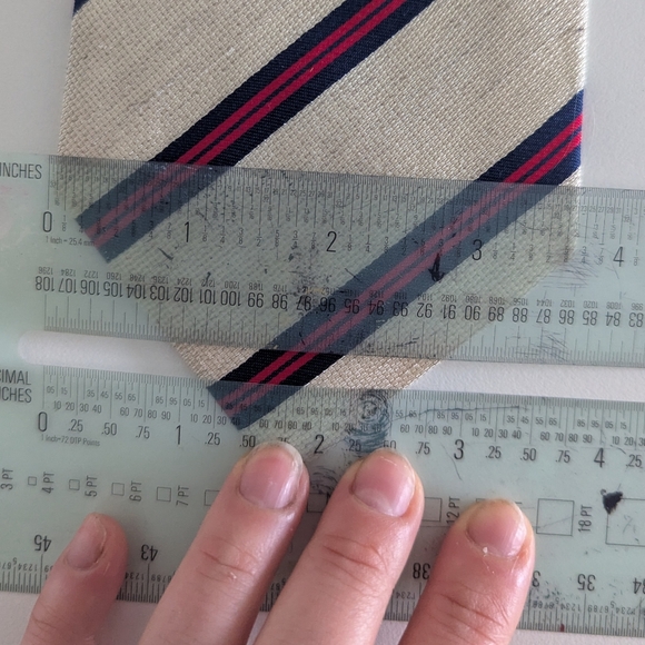 Hermes 8856 Gatsby RARE Authentic Linen Silk Stripe Tie - Picture 5 of 7